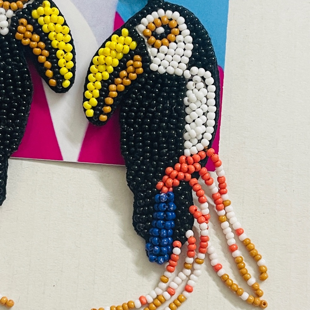 Handmade beaded earrings - Picture 3 of 3